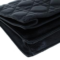 مملوكة مسبقًا Dior Black Lambskin Cannage Clutch