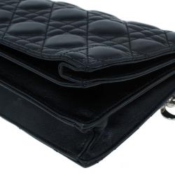 مملوكة مسبقًا Dior Black Lambskin Cannage Clutch