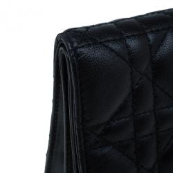 مملوكة مسبقًا Dior Black Lambskin Cannage Clutch