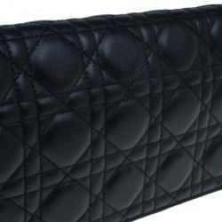 مملوكة مسبقًا Dior Black Lambskin Cannage Clutch