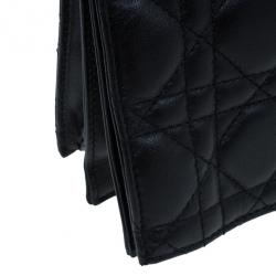 مملوكة مسبقًا Dior Black Lambskin Cannage Clutch