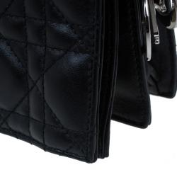 مملوكة مسبقًا Dior Black Lambskin Cannage Clutch