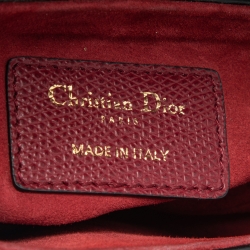 Pre Owned Dior Burgundy Leather Saddle Bag
