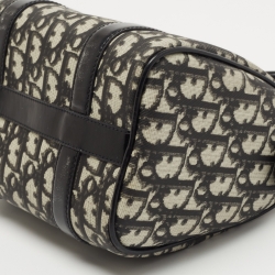 مملوكة مسبقًا Dior Black/White Diorissimo Canvas and Leather Boston Bag