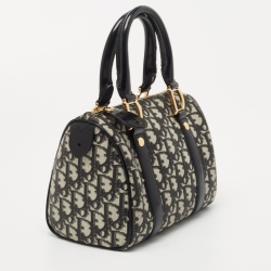 مملوكة مسبقًا Dior Black/White Diorissimo Canvas and Leather Boston Bag