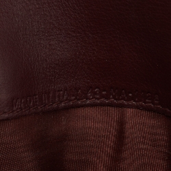 Pre Owned Dior Burgundy Oblique Canvas and Leather Saddle Wallet on Chain