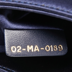 Pre Owned Dior Blue Satin Mini Crystal Embellished Logo Saddle Bag