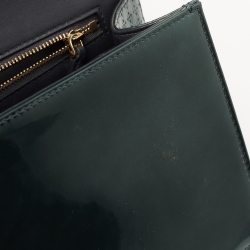 Dior Green Microcannage Patent Leather Medium Diorama Shoulder Bag