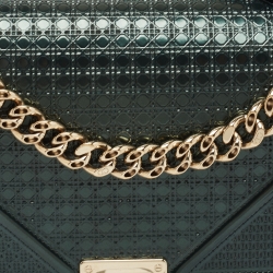 Dior Green Microcannage Patent Leather Medium Diorama Shoulder Bag