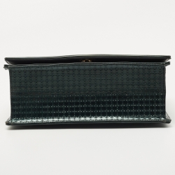 Dior Green Microcannage Patent Leather Medium Diorama Shoulder Bag