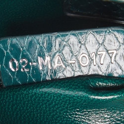 Pre Owned Dior Green Python Mini Lady Dior Chain Tote
