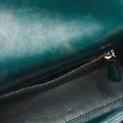 Pre Owned Dior Green Python Mini Lady Dior Chain Tote