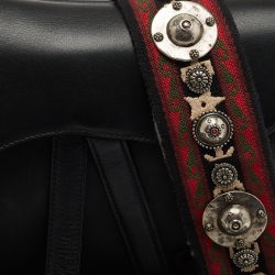 Dior Black Leather Medium Saddle Bag