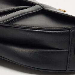 Dior Black Leather Medium Saddle Bag