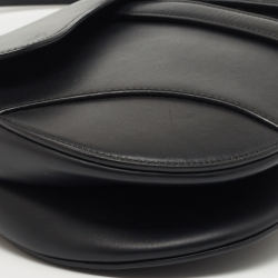 Dior Black Leather Medium Saddle Bag