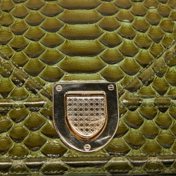 Pre Owned Dior Green Python Medium Diorama Flap Shoulder Bag