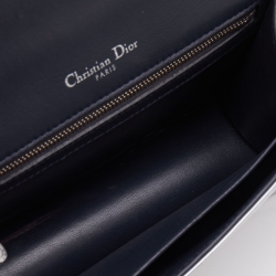 Dior Metallic Silver Micro Cannage Leather Small Diorama Flap Bag