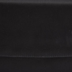 Pre Owned Dior Black Satin Charm Flap Baguette