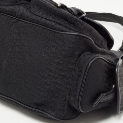 Pre Owned Dior Black Oblique Canvas and Leather Street Chic Pocket Bag