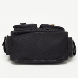 Pre Owned Dior Black Oblique Canvas and Leather Street Chic Pocket Bag
