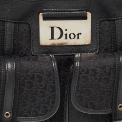 Pre Owned Dior Black Oblique Canvas and Leather Street Chic Pocket Bag