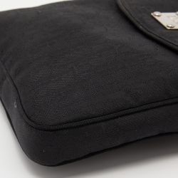Pre Owned Dior Black Oblique Canvas and Leather Flap Crossbody Bag