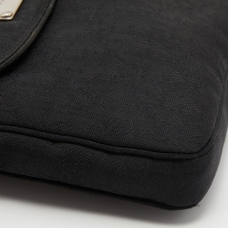 Pre Owned Dior Black Oblique Canvas and Leather Flap Crossbody Bag