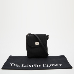 Pre Owned Dior Black Oblique Canvas and Leather Flap Crossbody Bag