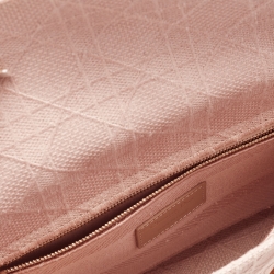 Dior Pink Cannage Embroidered Canvas Medium Lady D-Lite Tote
