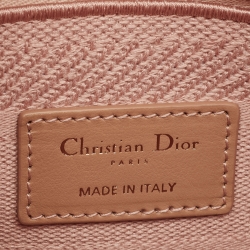 Dior Pink Cannage Embroidered Canvas Medium Lady D-Lite Tote