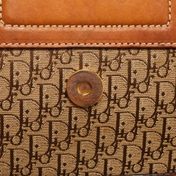 Pre Owned Dior Tan/Beige Oblique Canvas and Leather Street Chic Trotter Satchel