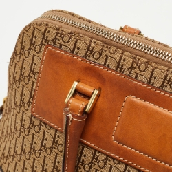 Pre Owned Dior Tan/Beige Oblique Canvas and Leather Street Chic Trotter Satchel