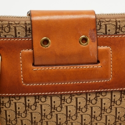 Pre Owned Dior Tan/Beige Oblique Canvas and Leather Street Chic Trotter Satchel