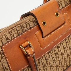 Pre Owned Dior Tan/Beige Oblique Canvas and Leather Street Chic Trotter Satchel