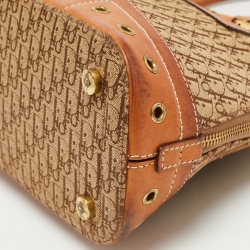 Pre Owned Dior Tan/Beige Oblique Canvas and Leather Street Chic Trotter Satchel