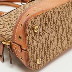 Pre Owned Dior Tan/Beige Oblique Canvas and Leather Street Chic Trotter Satchel