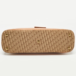 Pre Owned Dior Tan/Beige Oblique Canvas and Leather Street Chic Trotter Satchel