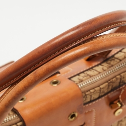 Pre Owned Dior Tan/Beige Oblique Canvas and Leather Street Chic Trotter Satchel