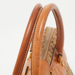 Pre Owned Dior Tan/Beige Oblique Canvas and Leather Street Chic Trotter Satchel