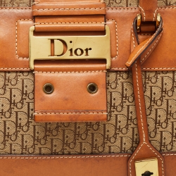 Pre Owned Dior Tan/Beige Oblique Canvas and Leather Street Chic Trotter Satchel