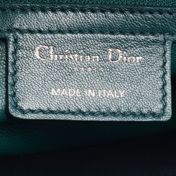 Pre Owned Dior Green Cannage Leather Large Lady Dior Tote