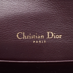 Pre Owned Dior Burgundy Oblique Canvas and Leather Saddle Belt Bag