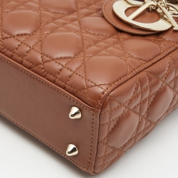 Dior Brown Cannage Leather Small My ABCDior Lady Dior Tote