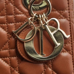 Dior Brown Cannage Leather Small My ABCDior Lady Dior Tote