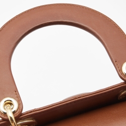 Dior Brown Cannage Leather Small My ABCDior Lady Dior Tote