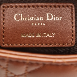 Dior Brown Cannage Leather Small My ABCDior Lady Dior Tote