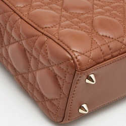 Dior Brown Cannage Leather Small My ABCDior Lady Dior Tote