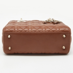 Dior Brown Cannage Leather Small My ABCDior Lady Dior Tote