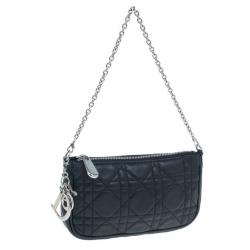 مملوكة مسبقًا Dior Black Lambskin Cannage Pochette