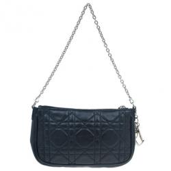 مملوكة مسبقًا Dior Black Lambskin Cannage Pochette